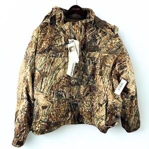 NWT Cabela’s Dry Plus Dri Hooded Camo Fowl 4-in-1 Wading Jacket Duck Blind Sz L
